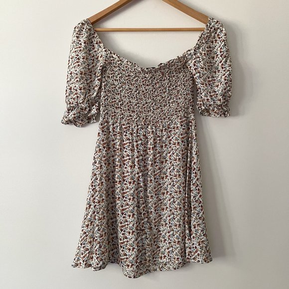 Faithfull The Brand Beldhi Floral Mini Dress Puff Sleeve Size 4 - Picture 5 of 6